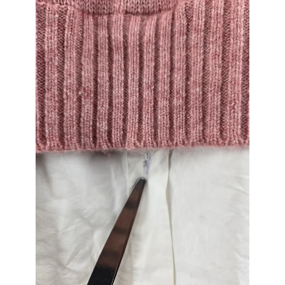 Brochu Walker Pink Wool Cashmere Layered Look Sweater Womens Medium Quiet Luxury